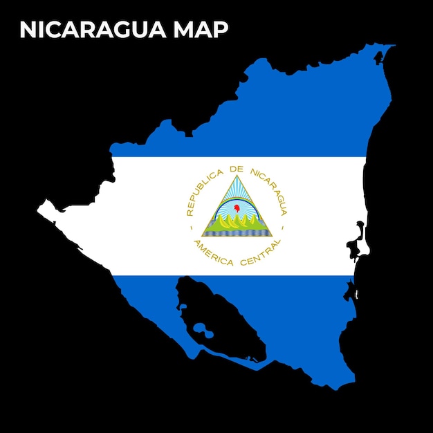 Nicaragua nationale vlag kaart ontwerp illustratie van Nicaragua land vlag binnen de kaart vector imag