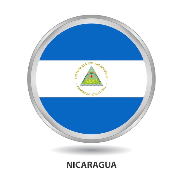 Nicaragua ronde vlag ontwerp wordt gebruikt als badge, knop, pictogram, muurschildering