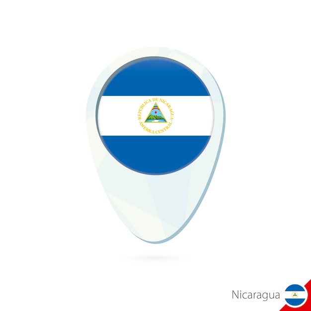 Nicaragua vlag locatie kaart pin pictogram op witte achtergrond