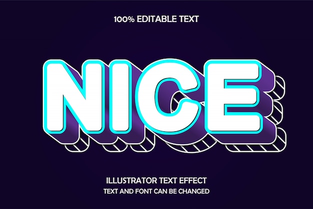 Nice,3d editable text effect modern and cute style