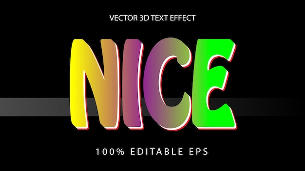 Vector nice 3d text effect 2024