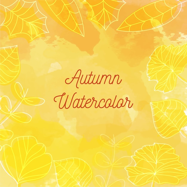 Vector nice autumn watercolor in yellow tones