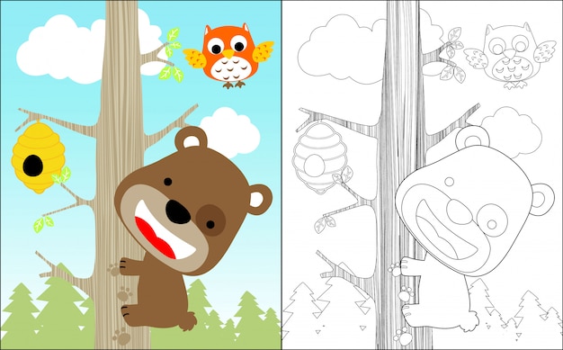 Ницца медведь мультфильм восхождение дерево для сладкого меда
