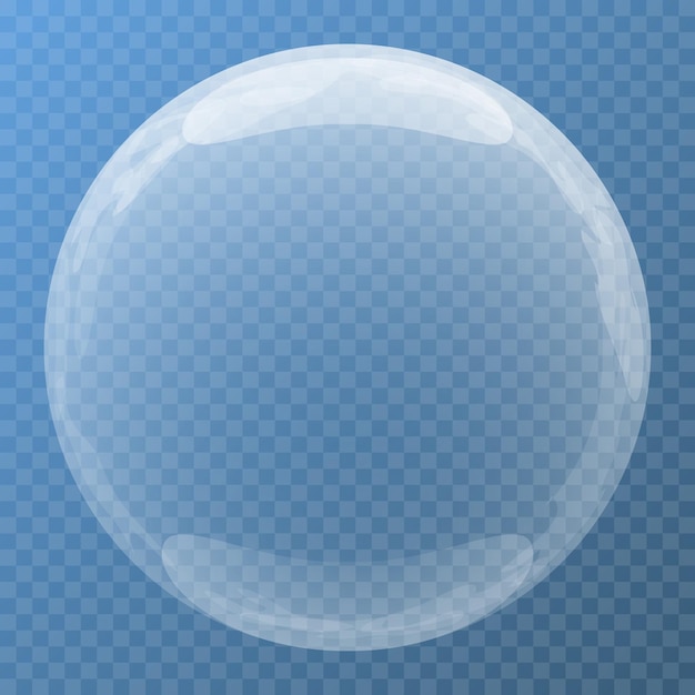 Vector nice bubble with glare icon on a blue background