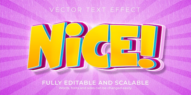 Nice cartoon text effect, editable comic and funny text style