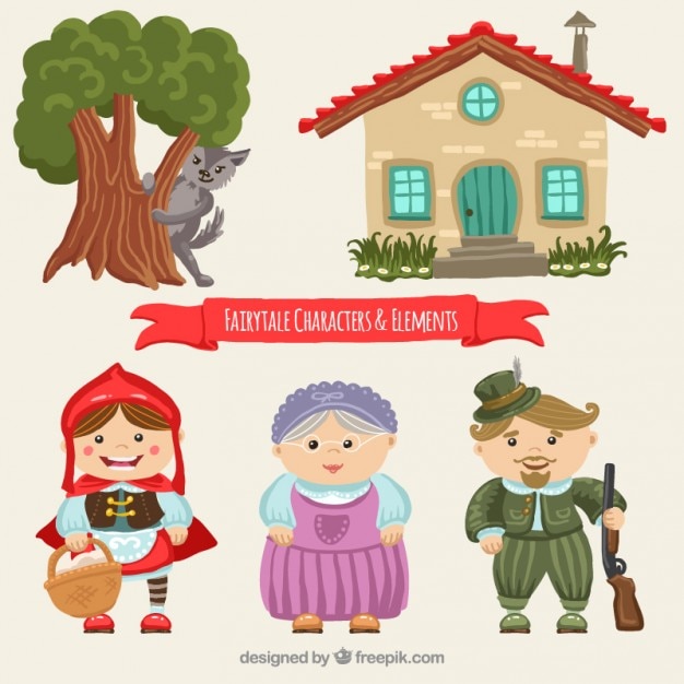 Nice characters of little red riding hood