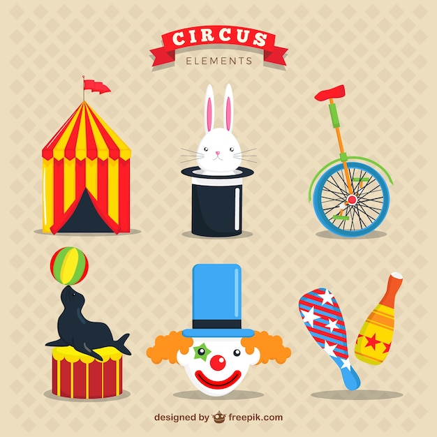 Vector nice circus elements pack