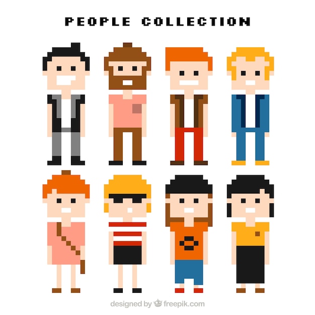 Nice collection of pixelated men and women 