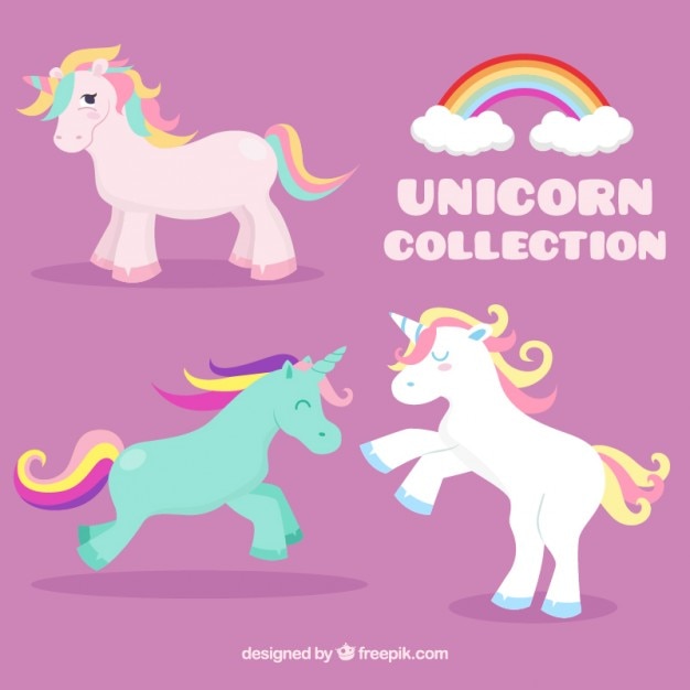 Unicorni colorati bel set