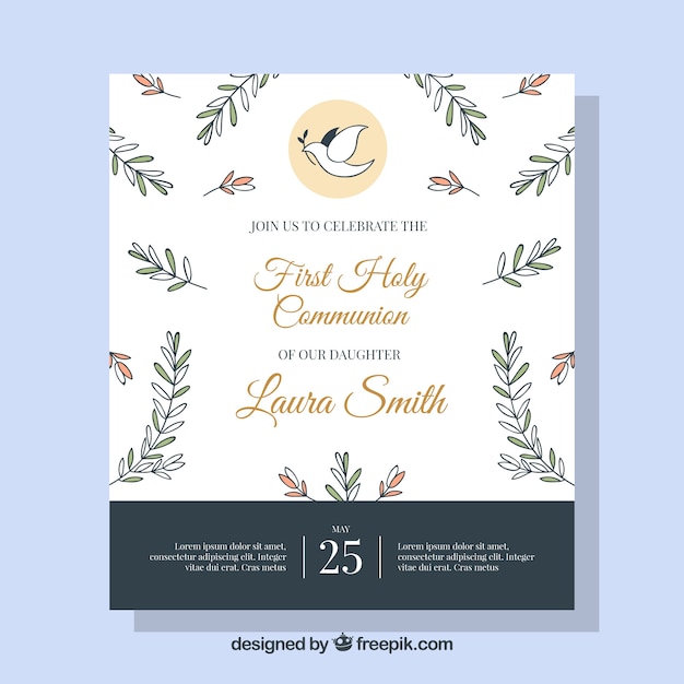 Vector nice communion invitation