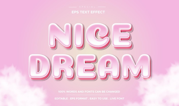 Nice dream editable text effect with colorfull sky background