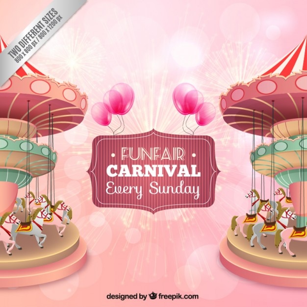 Nice funfair carousel background