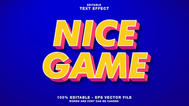 Nice game 3d bold editable text effect