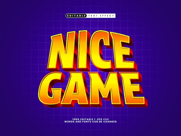 nice game 3d editable text effect in game style