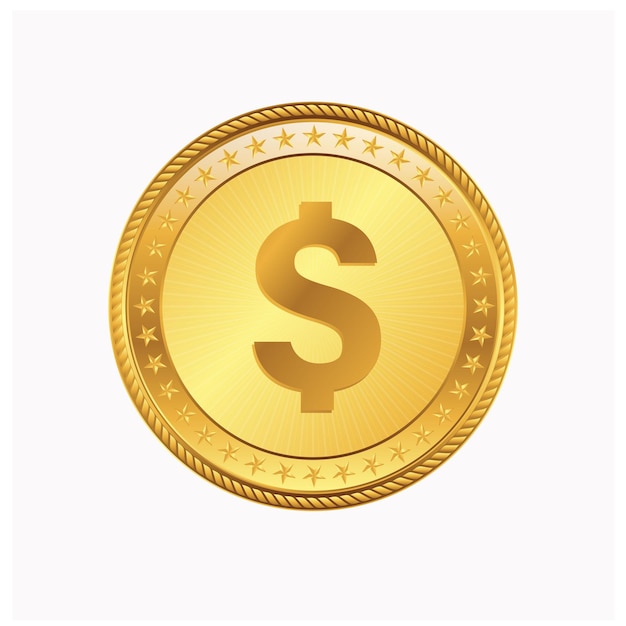 Vettore bel design della moneta d'oro