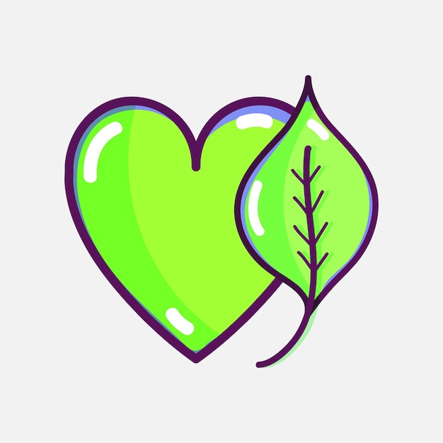 Nice heart with leaf to healthy food