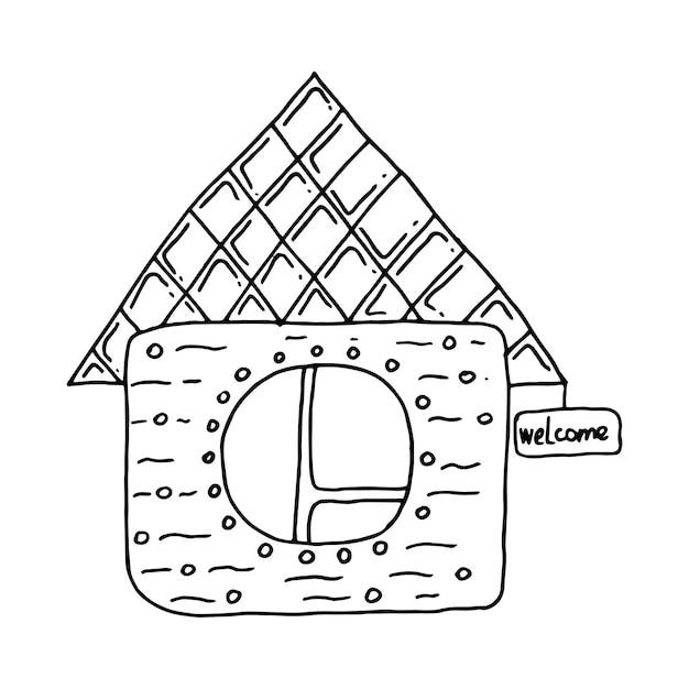 Nice house Drawing a vector manually