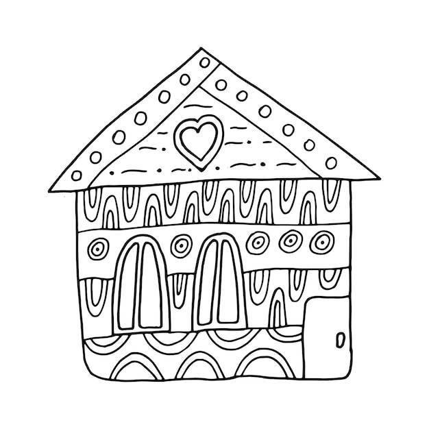 Nice house Drawing a vector manually