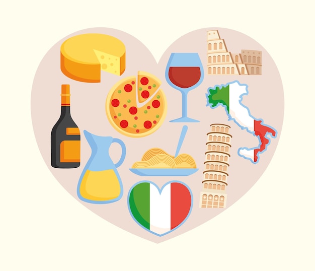 Vector nice italy items