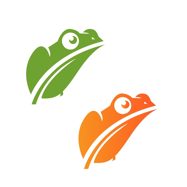 Vector nice leaf frog logo design