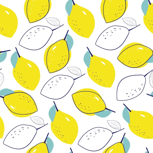 Nice lemon background seamless pattern