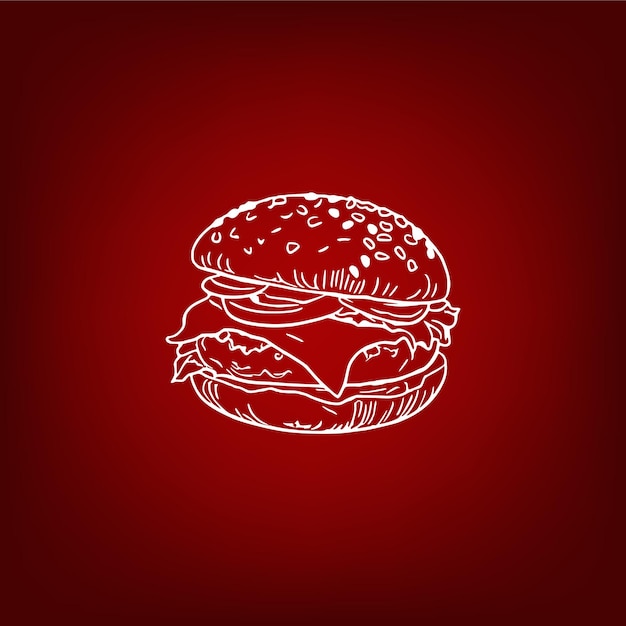 A nice Line art Burger Vector