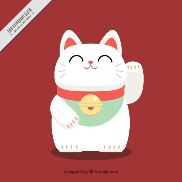 Nice maneki-neko japanese background