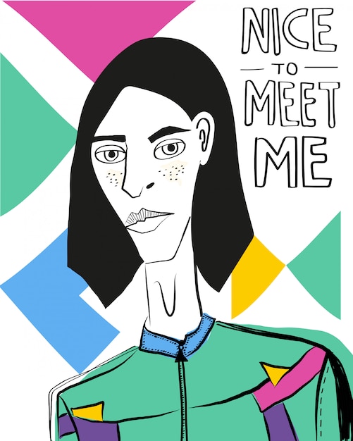 Nice to meet me illustration