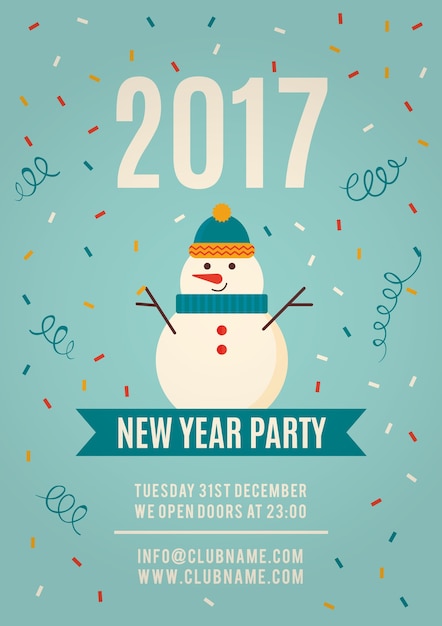 nice new year with a snowman poster
