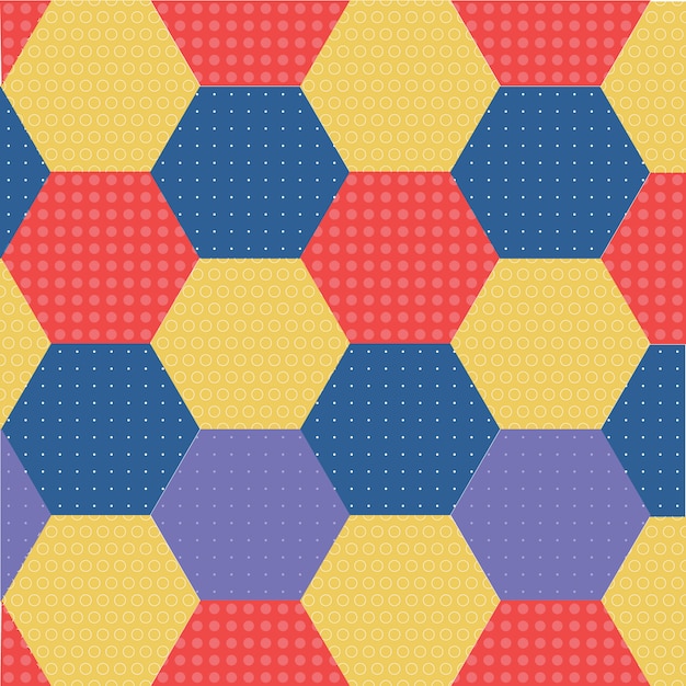 Vector nice patchwork with geometric shapes in colorful tones