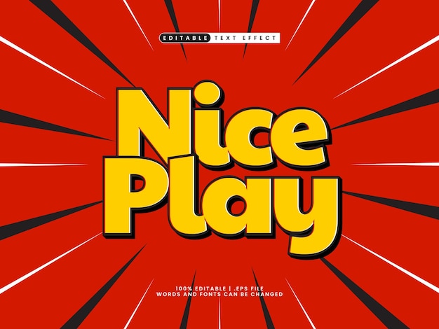 nice play editable text effect style