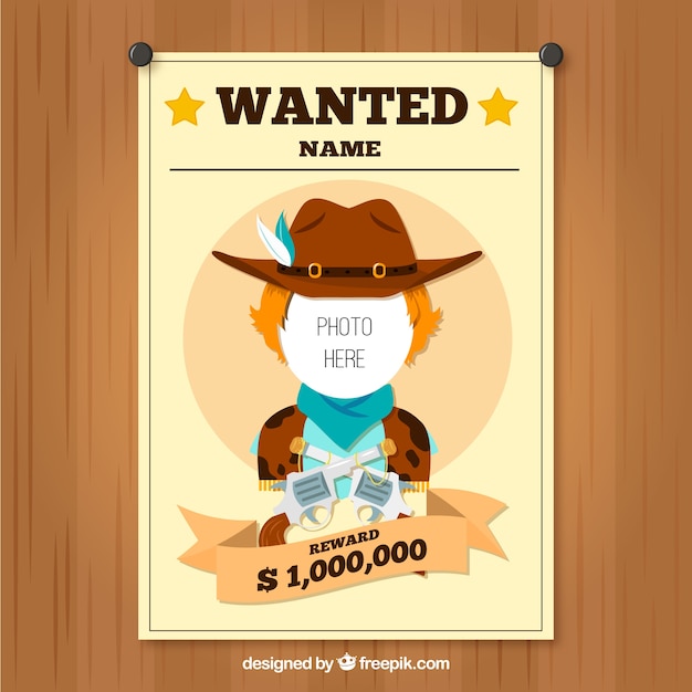 Vector nice poster cowboy wanted