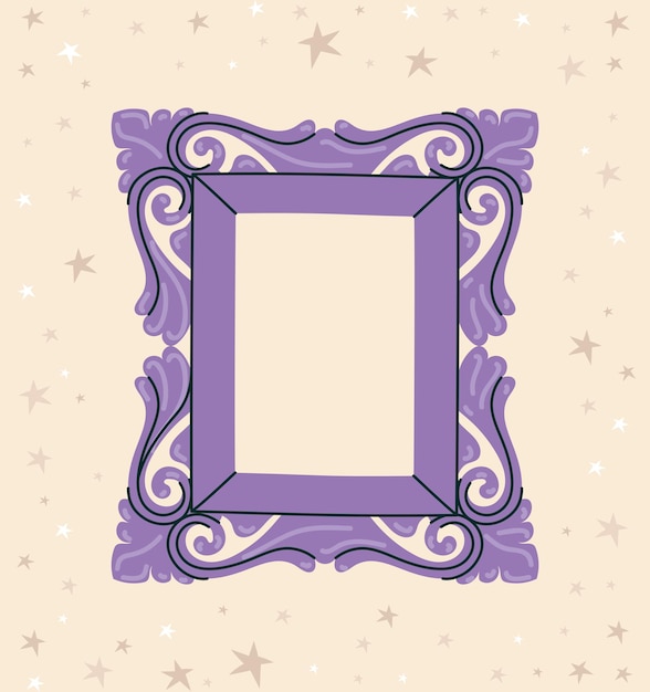 Vector nice purple frame with stars