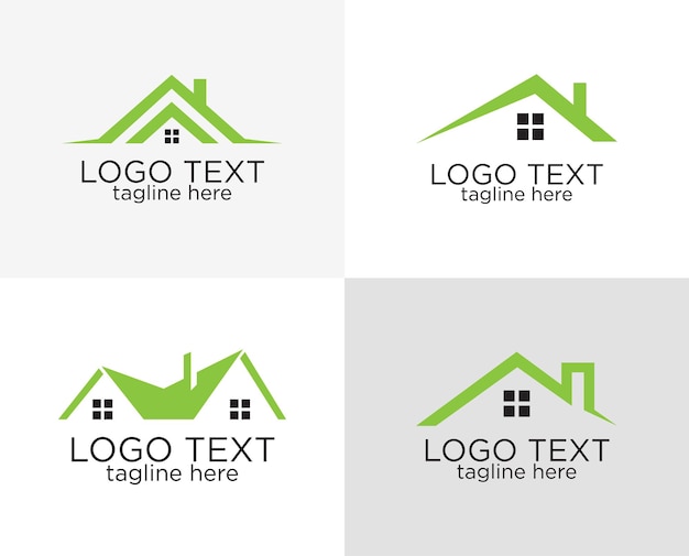 Хорошая коллекция зеленых логотипов недвижимости