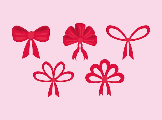 Vector nice red bows