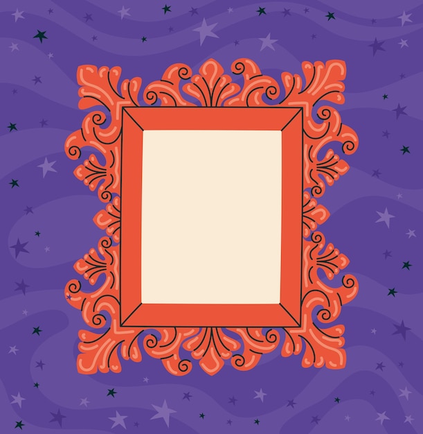 Vector nice red frame with stars