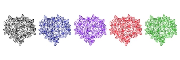 Красивые розы Линейное искусство Векторные розы Книга для окрашивания