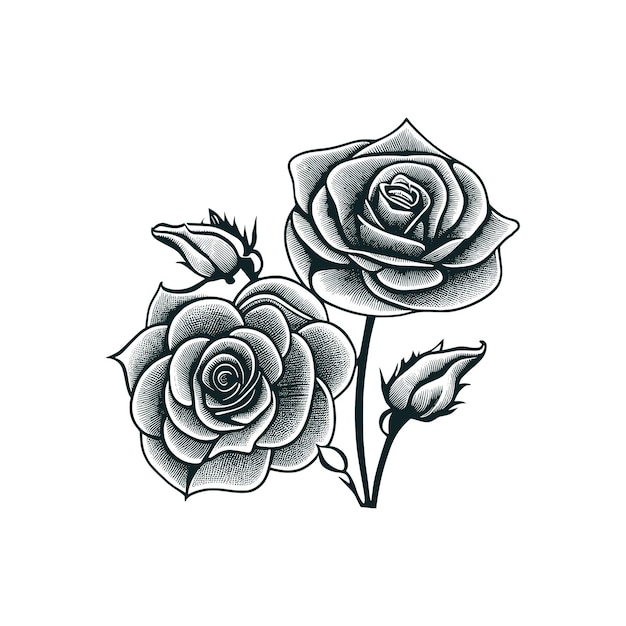 Nice Roses Line art Vector Roses Coloring book