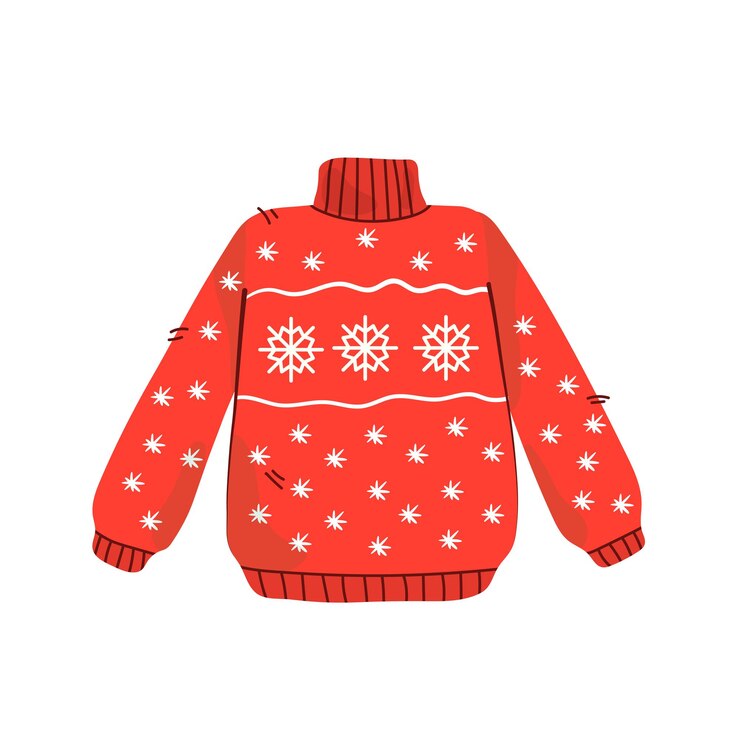Vector 冬の暖かいニット セーター クリスマス セーターお祝い冬の装飾編み物の素敵なセット