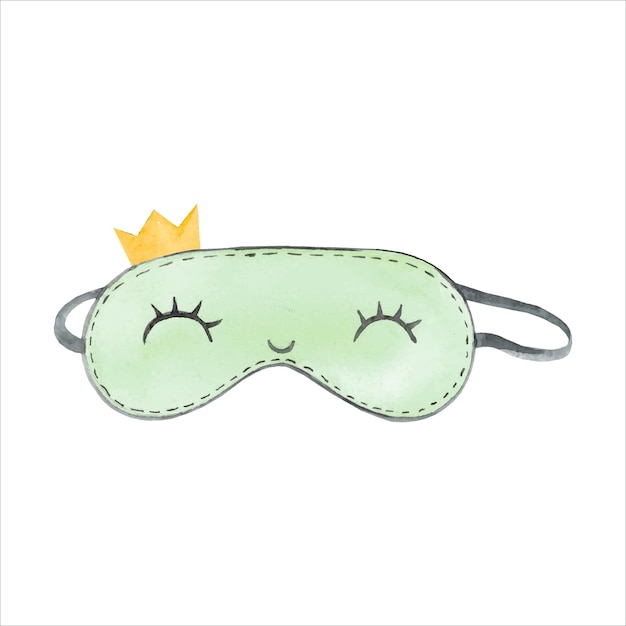 Nice sleep mask Watercolor hand drawn illustration