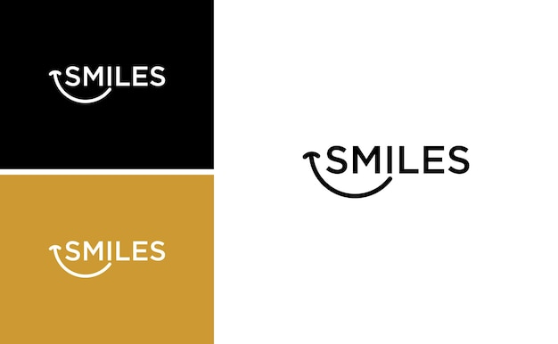 Nice smile dental vector idea di progettazione del logo