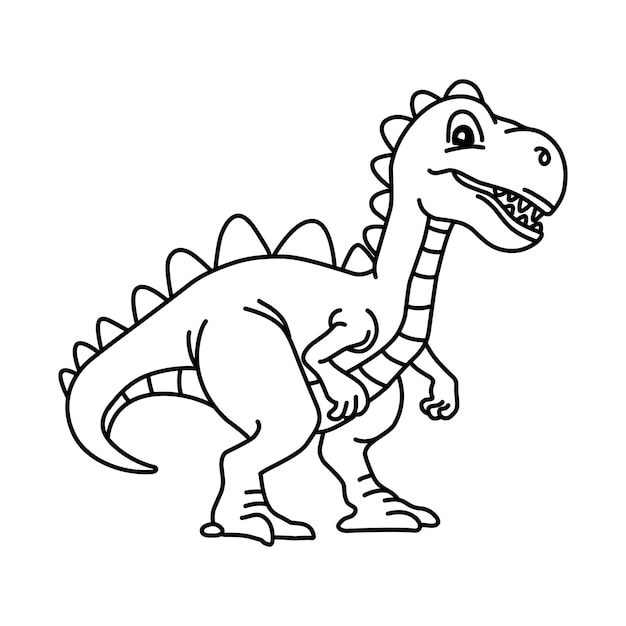 Vector nice smiling dinosaur coloring page