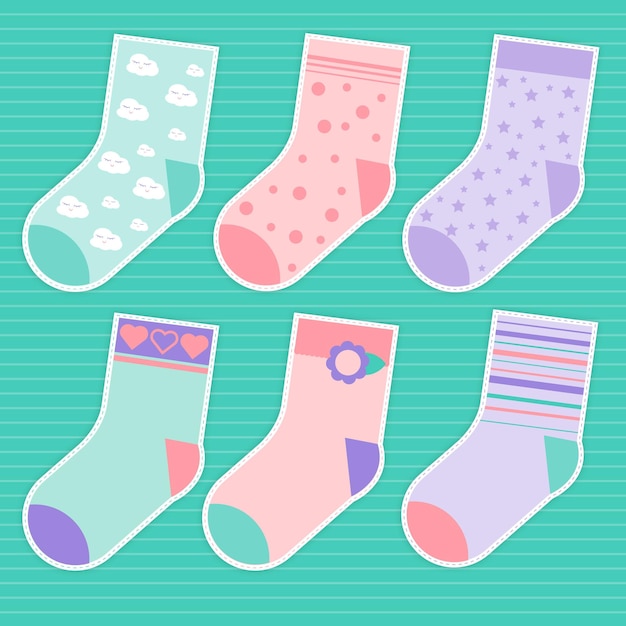 Vector nice socks collection