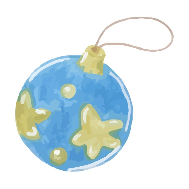 Nice vector Christmas tree ball, Christmas tree decor, hand drawn