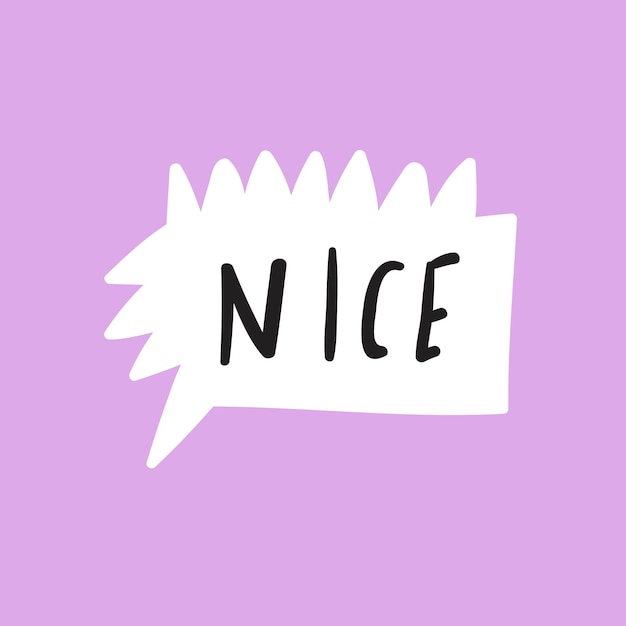 Nice vector graphic design speech bubble hand drawn vector illustration on purple background