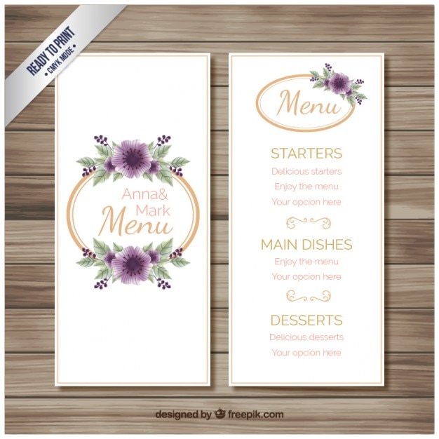 Vettore menu matrimonio nizza