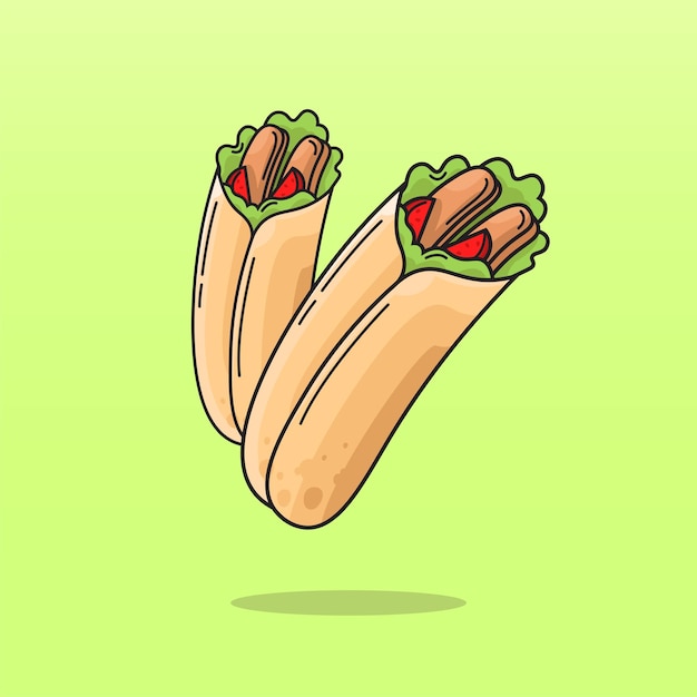 Bella illustrazione di wrap burritos