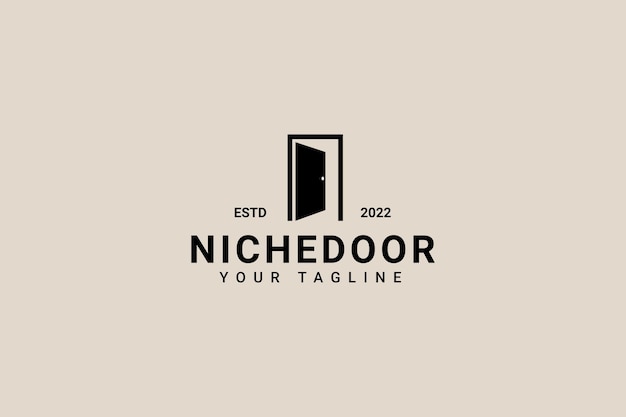 Niche Door Hipster Vintage Logo Vector Icon Illustration