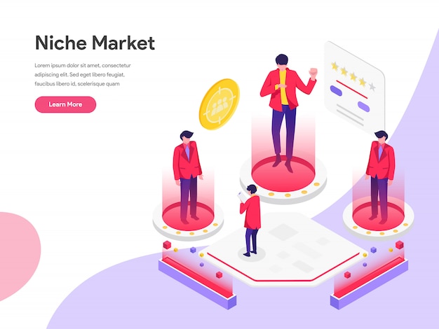 Niche markt isometrische illustratie concept