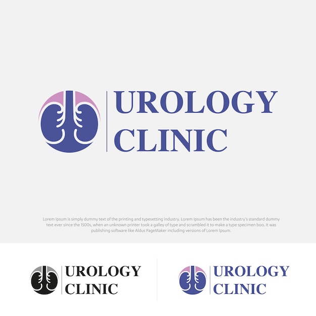 Nier urologie zorg logo ontwerpen vector menselijke nieren nefrologie pictogram medisch ziekenhuis kliniek